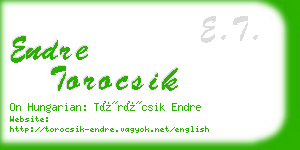 endre torocsik business card